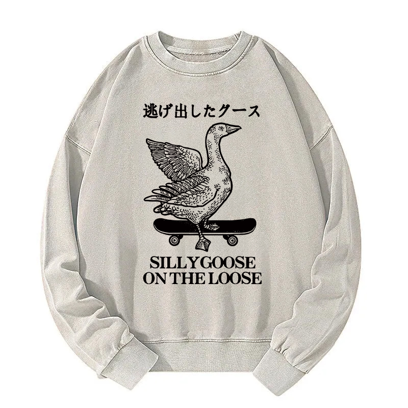 Skateboard Goose Washed Sweatshirt