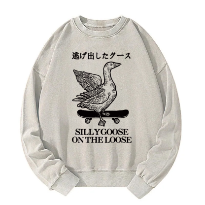 Skateboard Goose Washed Sweatshirt