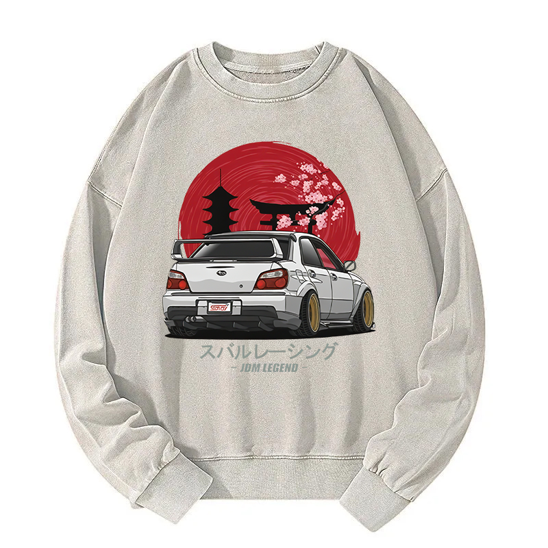 Subaru Racing Car Japanese Washed Sweatshirt