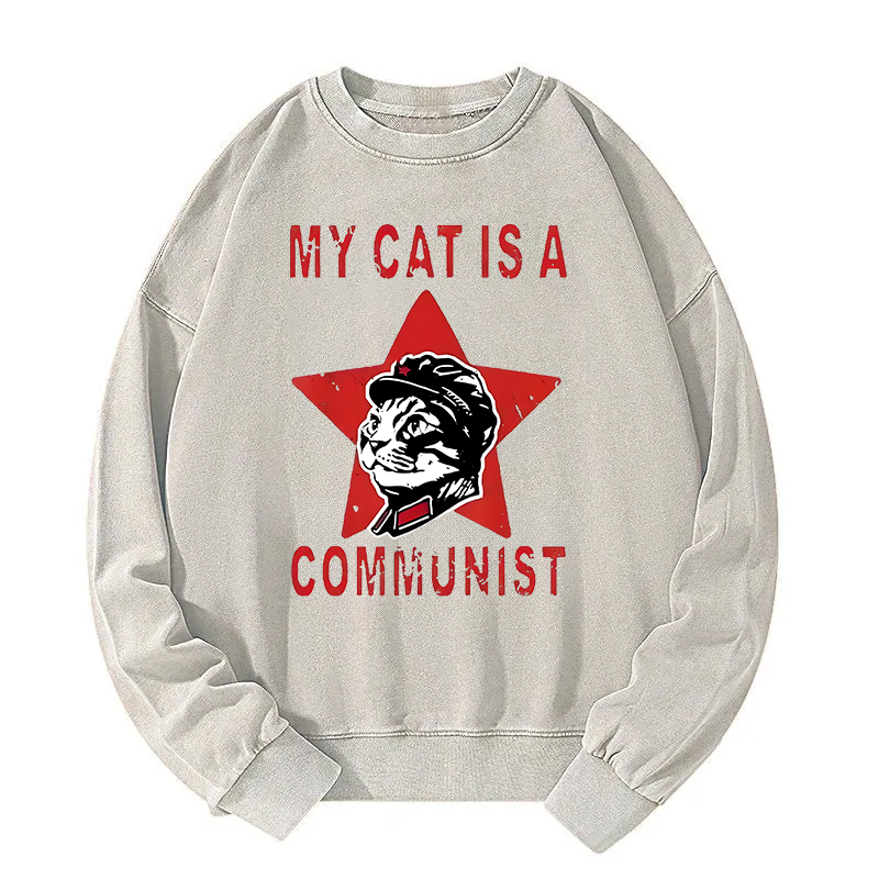 Funny Cat-ism Washed Sweatshirt