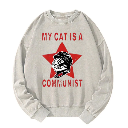 Funny Cat-ism Washed Sweatshirt