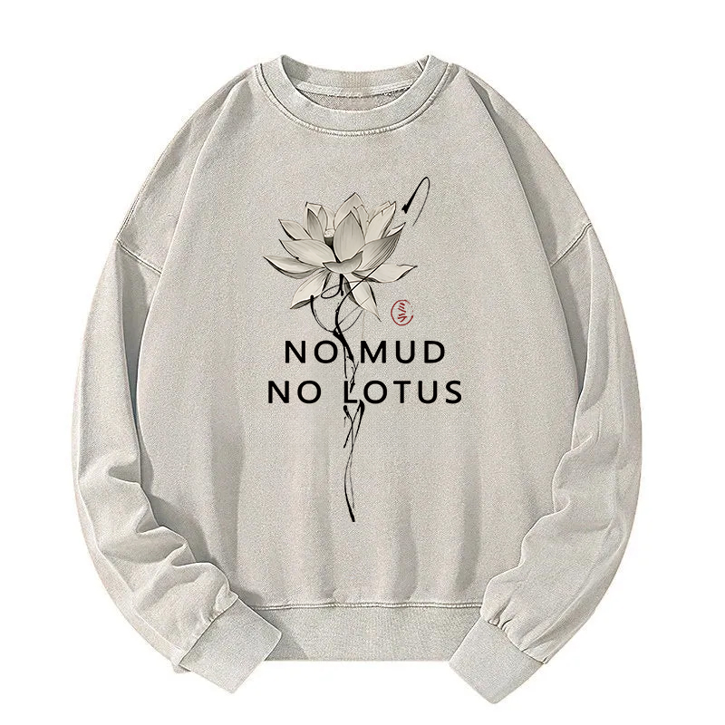 Japanese Zen Lotus Washed Sweatshirt