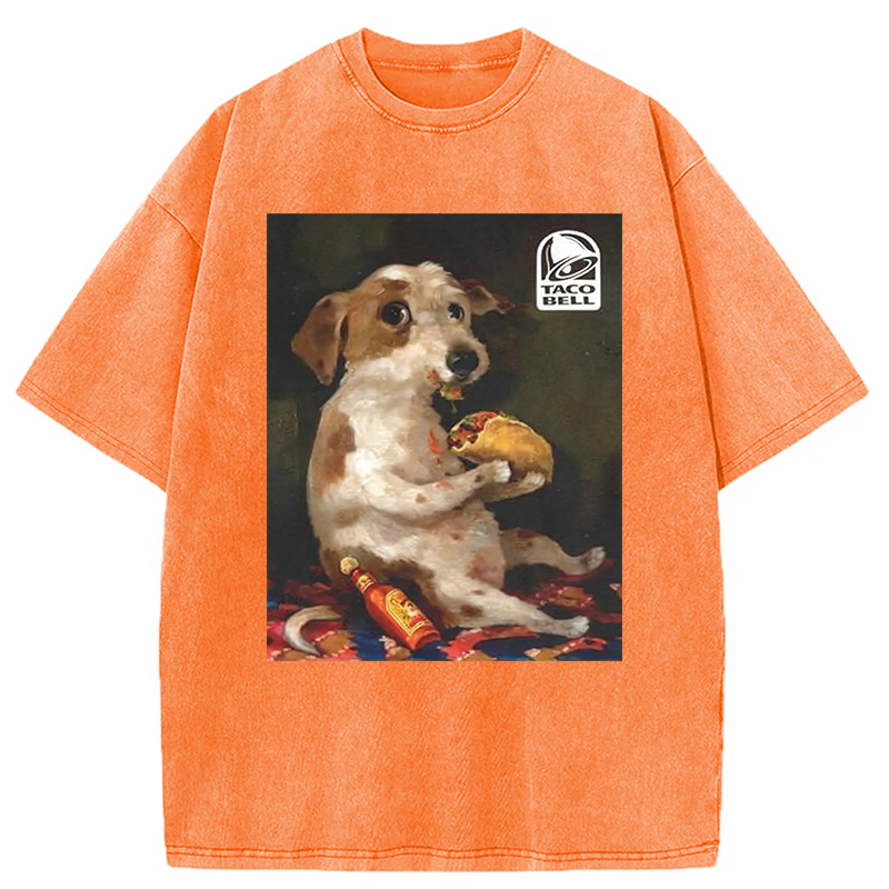 Dog Chill With Taco Bell Vintage Washed T-Shirt