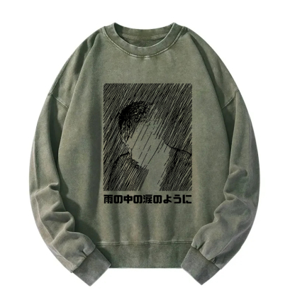 People In The Rain Washed Sweatshirt