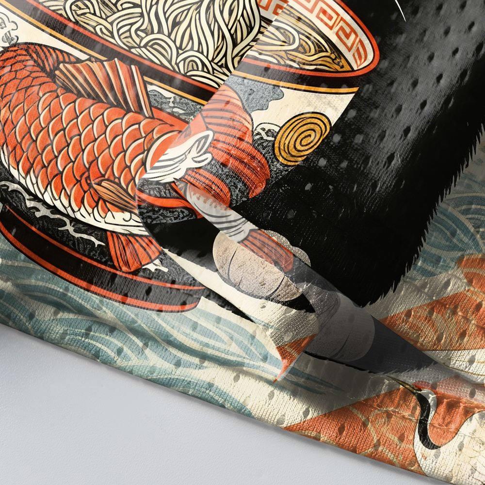 Baddiecat Fat Cat Eating Ramen Mesh Jersey