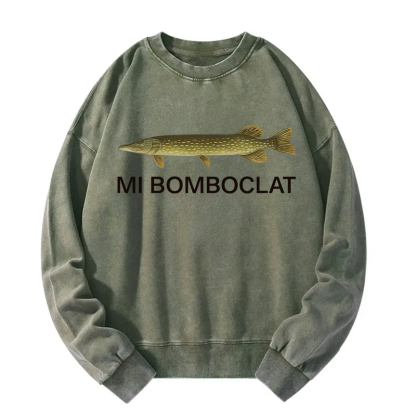 Mi Bomboclat Fish Meme Washed Sweatshirt