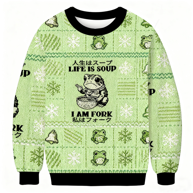 Life Is Soup I Am Fork Christmas Ugly Sweatshirt