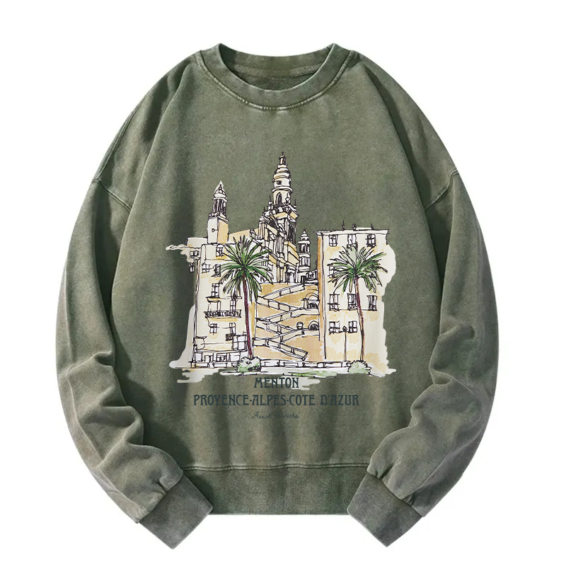 Menton France Washed Sweatshirt
