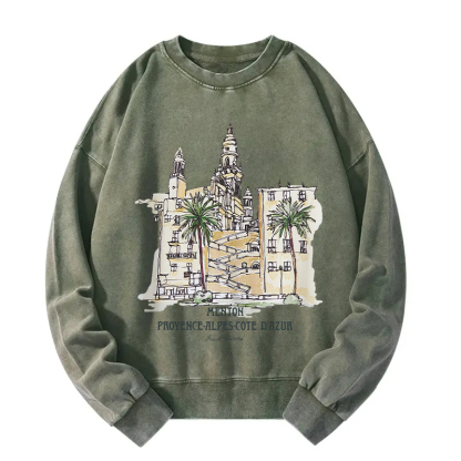 Menton France Washed Sweatshirt