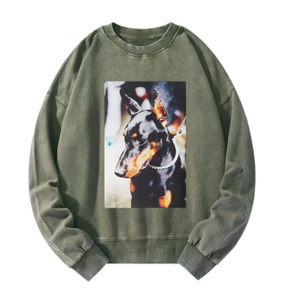 Doberman Pinscher Washed Sweatshirt