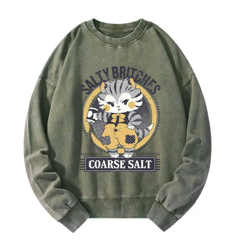 Salty Britches Coarse Salt Cat Washed Sweatshirt