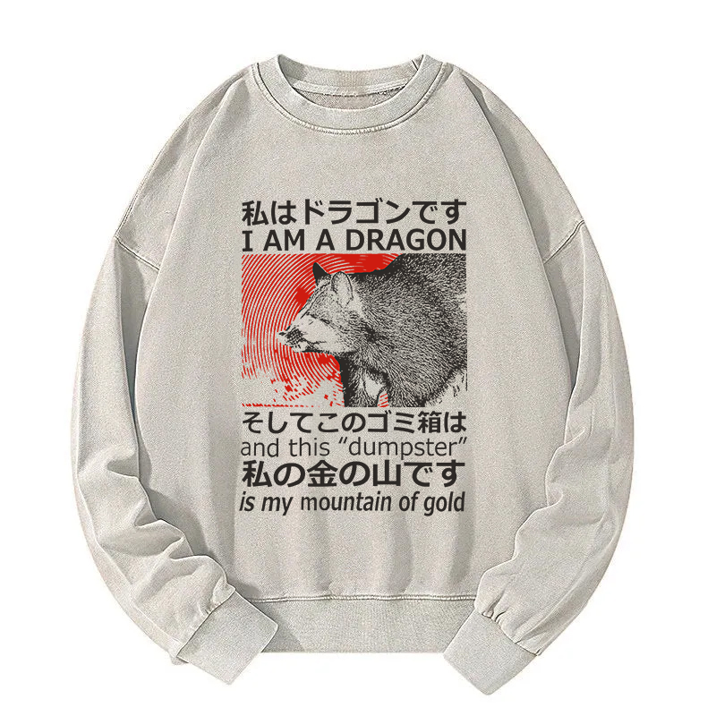 I'm A Dragon and this "Dumpster" is My Mountain of Gold Washed Sweatshirt