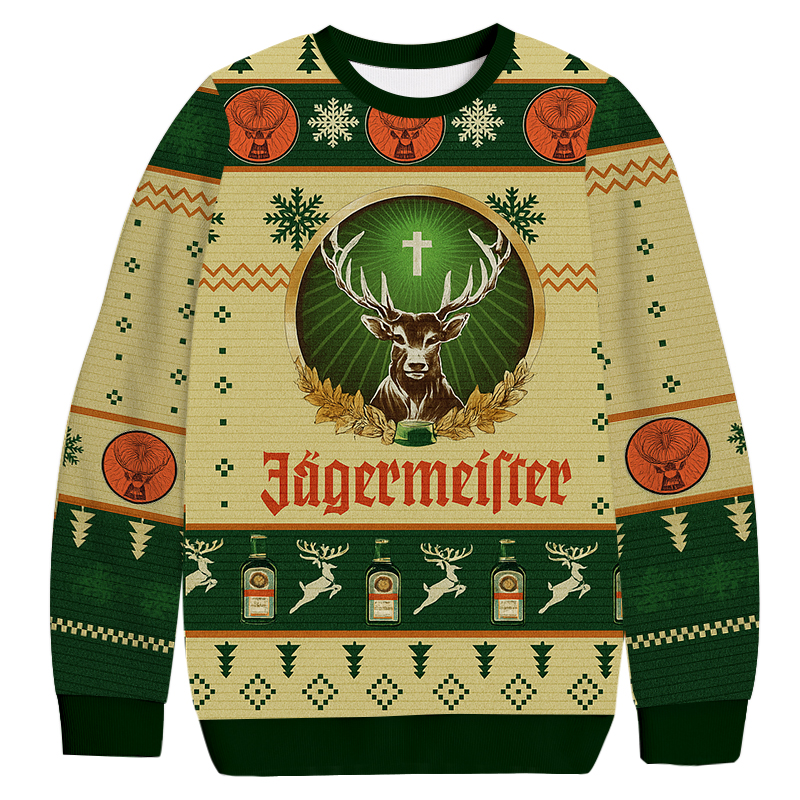 Jagermeister Elk Christmas Ugly Sweatshirt