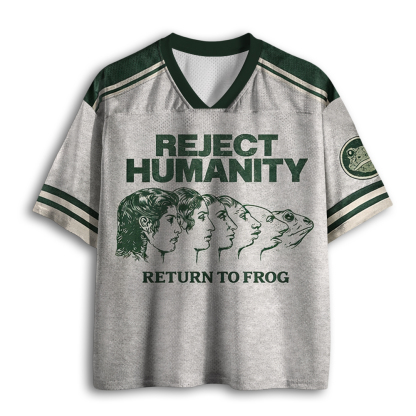 Baddiecat Reject Humanity Funny Frog Mesh Jersey