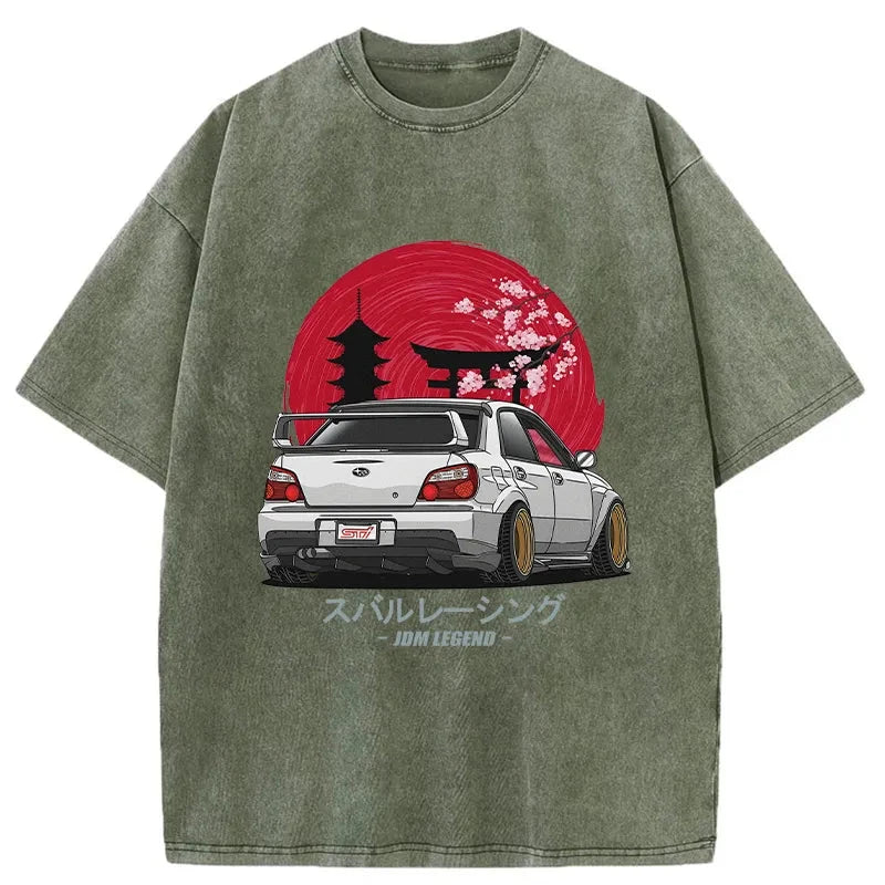 Subaru Racing Car Japanese Washed T-Shirt