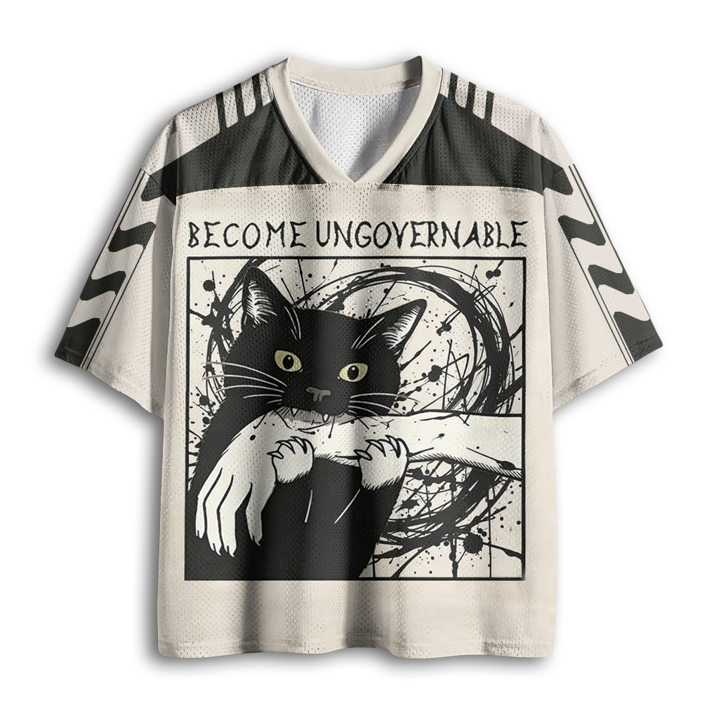 Baddiecat Black Cat Biting Mesh Jersey