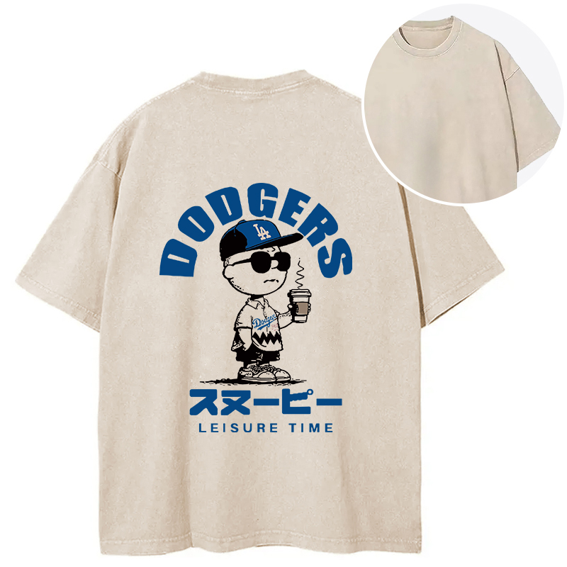 Dodger Snoopy Vintage Japanese Back Washed T-Shirt