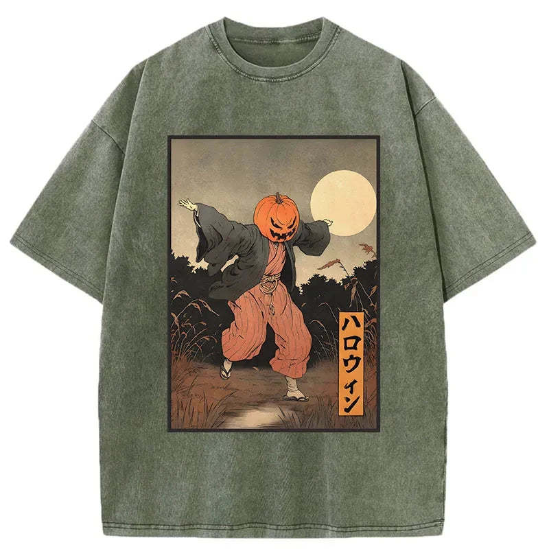 Japanese Pumpkin Monster Washed T-Shirt