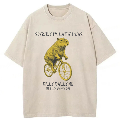 Tokyoviva Delayed Capybaras Washed T-shirt