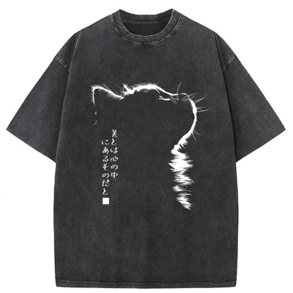 Tokyoviva Beautiful Cat Washed T-shirt