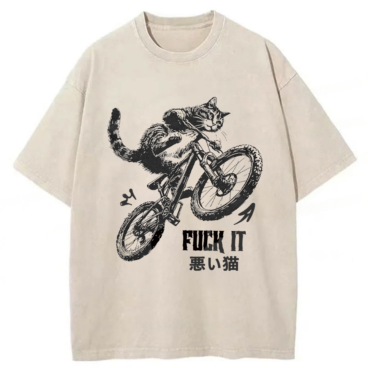 Tokyoviva Bad Cat Washed T-shirt