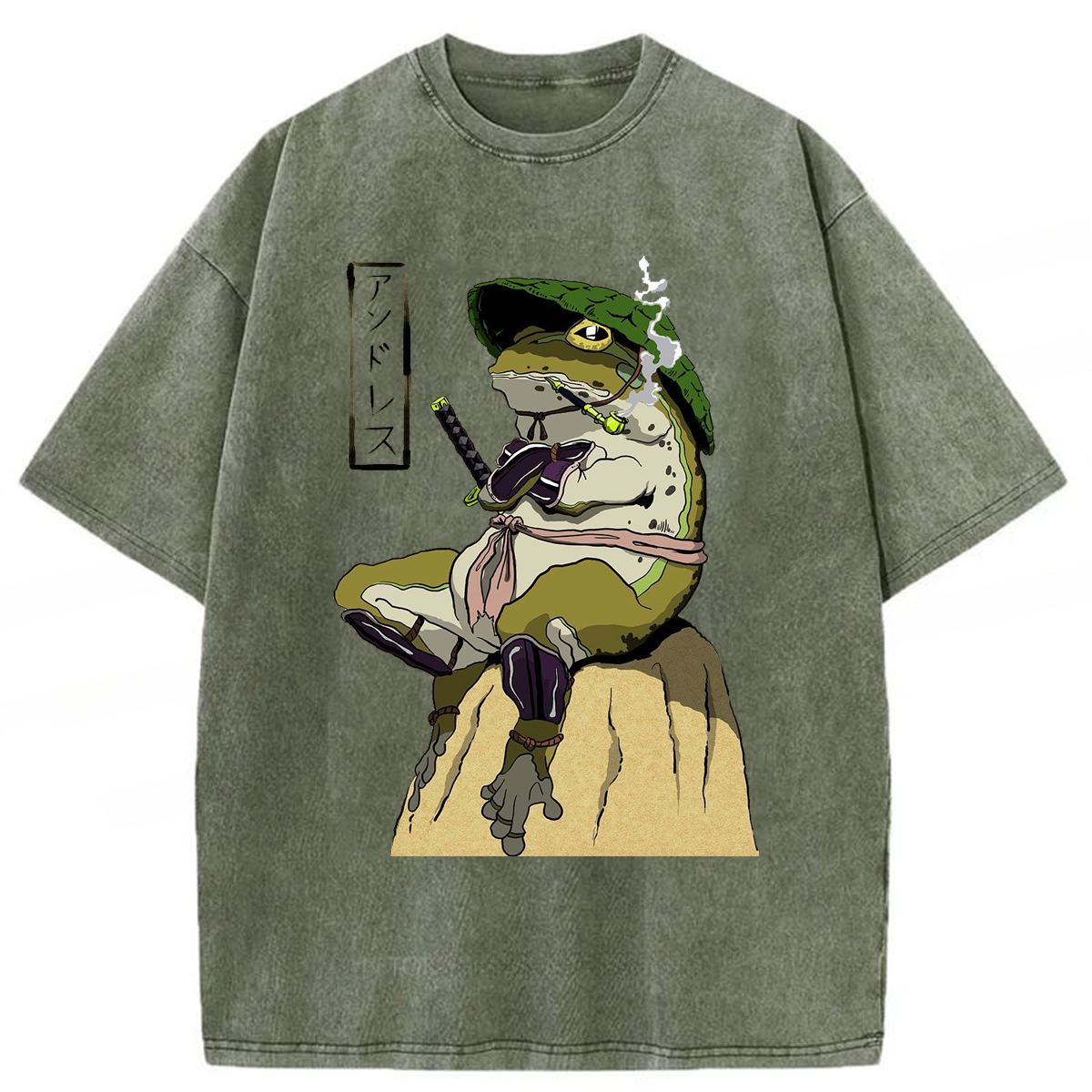 Tokyoviva Samurai Frog Washed T-shirt