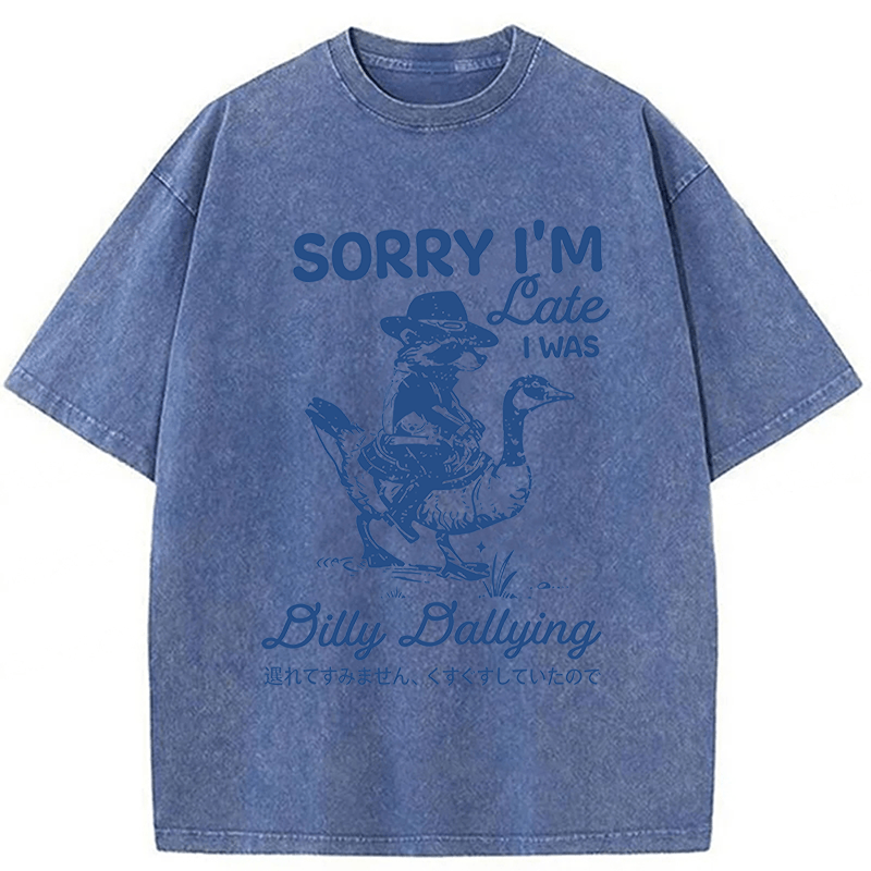 Tokyoviva Dilly Dallying Funny Washed T-shirt