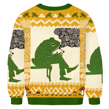 Baddiecat Smoking Frog Ugly Sweatshirt