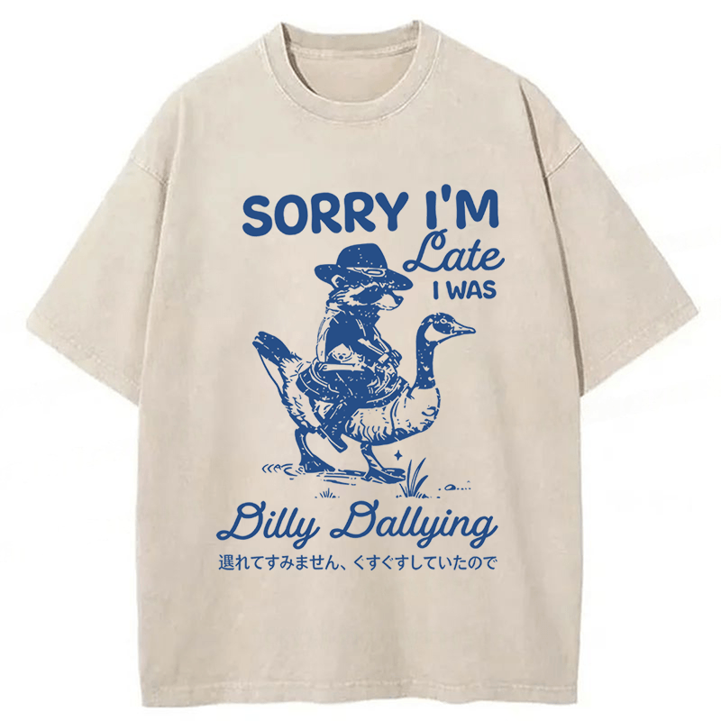 Tokyoviva Dilly Dallying Funny Washed T-shirt