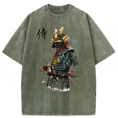Tokyoviva Samurai Watercolor Washed T-shirt