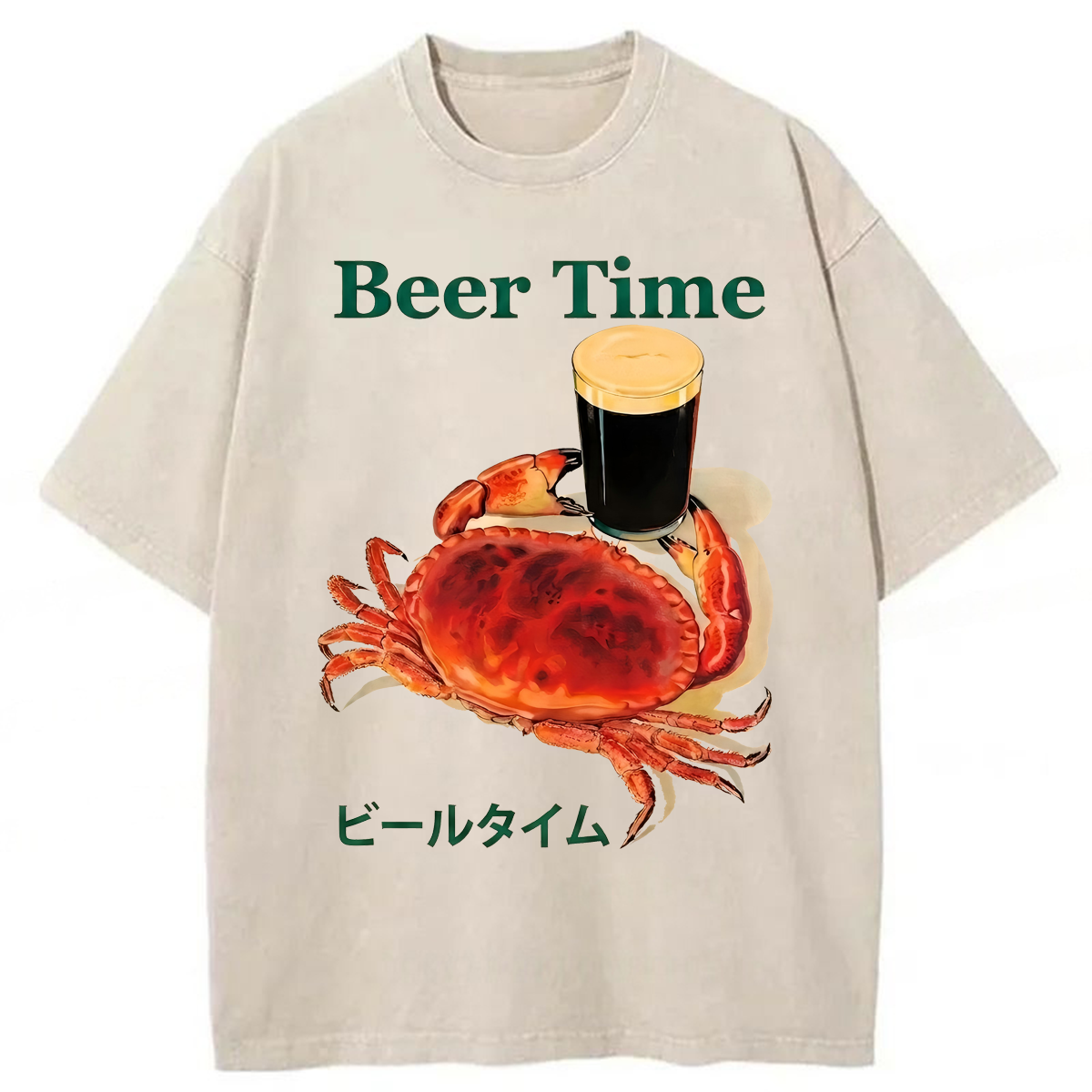 Tokyoviva Beer Time Crab Washed T-shirt