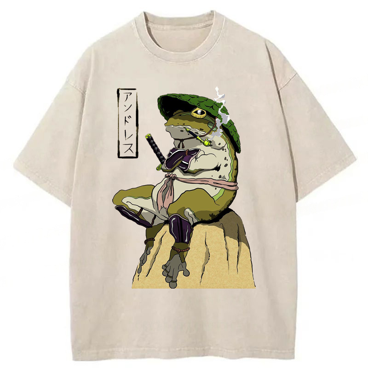 Tokyoviva Samurai Frog Washed T-shirt