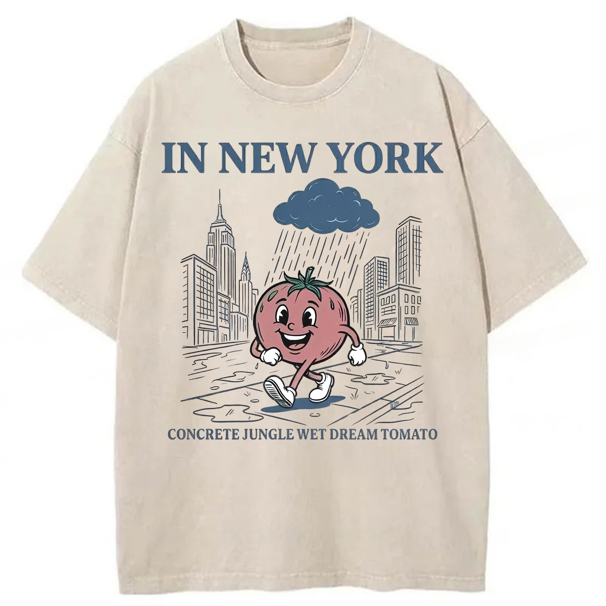 Tokyoviva In New York Concrete Jungle Wet Dream Tomato Washed T-shirt