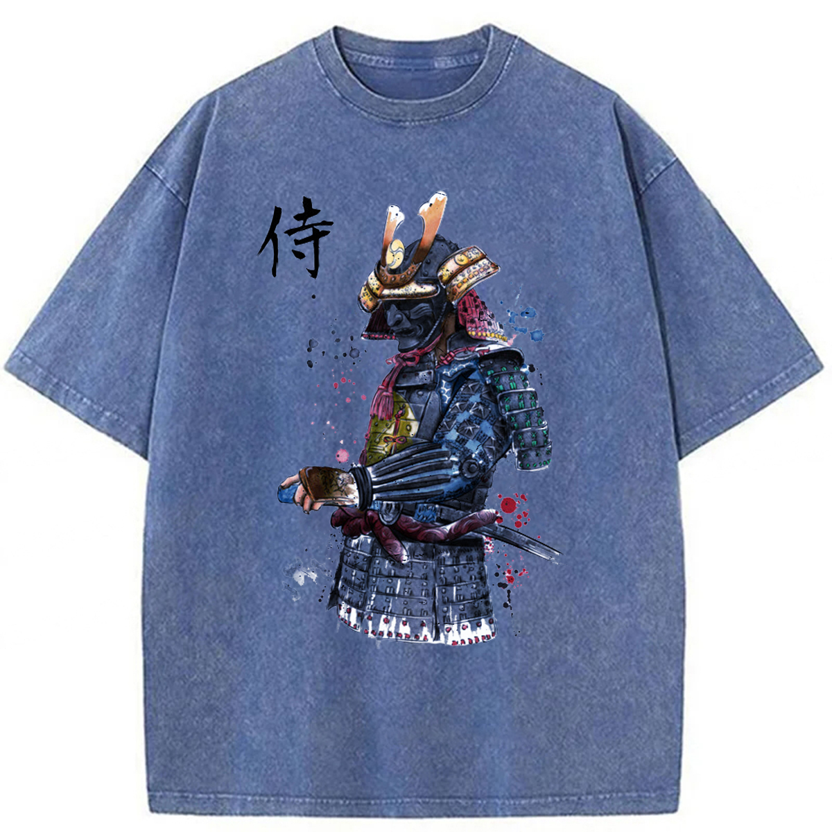 Tokyoviva Samurai Watercolor Washed T-shirt