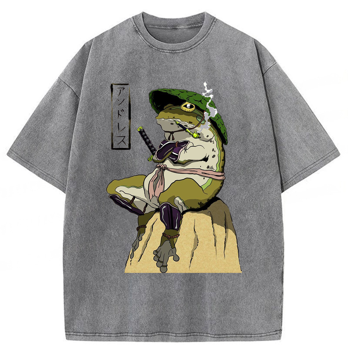 Tokyoviva Samurai Frog Washed T-shirt