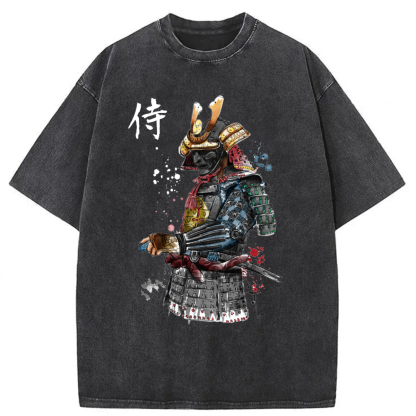 Tokyoviva Samurai Watercolor Washed T-shirt