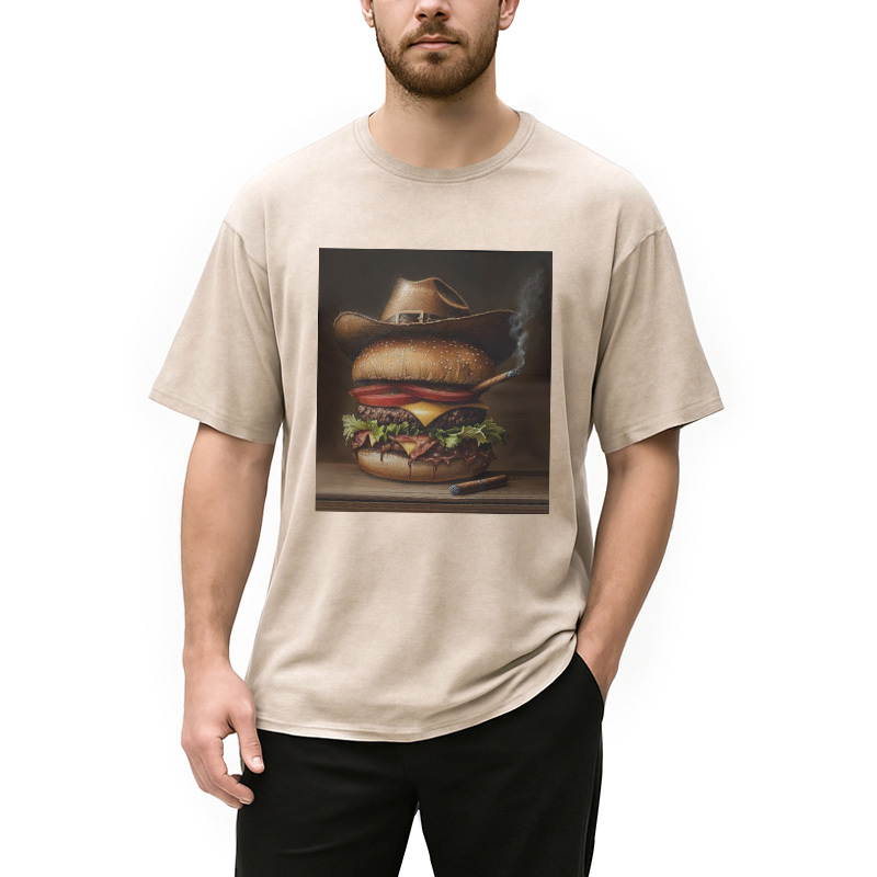 Funny Hamburger Meme Washed T-Shirt