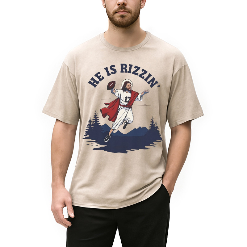He Is Rizzin' Washed T-Shirt