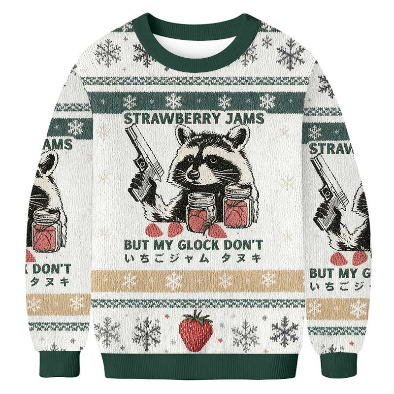 Tokyoviva Drunk Raccoon Fun Ugly Sweatshirt