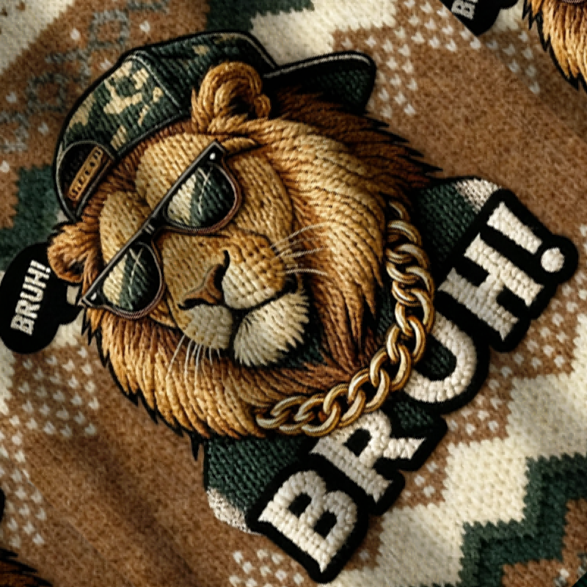 Baddiecat The Lion Broh Christmas Ugly Sweatshirt