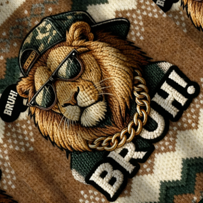 Baddiecat The Lion Broh Christmas Ugly Sweatshirt