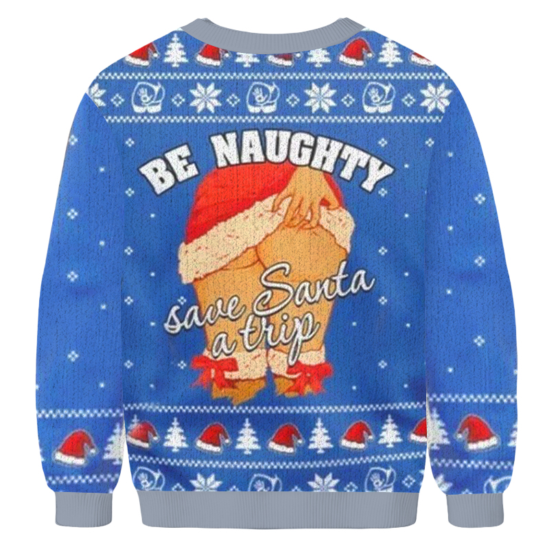 Baddiecat Be Naughty Christmas Ugly Sweatshirt