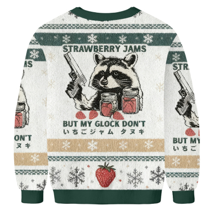 Baddiecat Drunk Raccoon Fun Ugly Sweatshirt