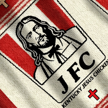 Baddiecat JFC Kentucky Jesus Chicken Christmas Ugly Sweatshirt