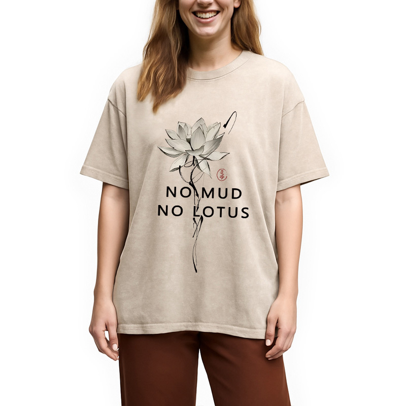 Japanese Zen Lotus Washed T-Shirt