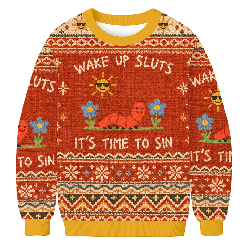 Baddiecat Wake Up Sluts Time To Sin Ugly Sweatshirt
