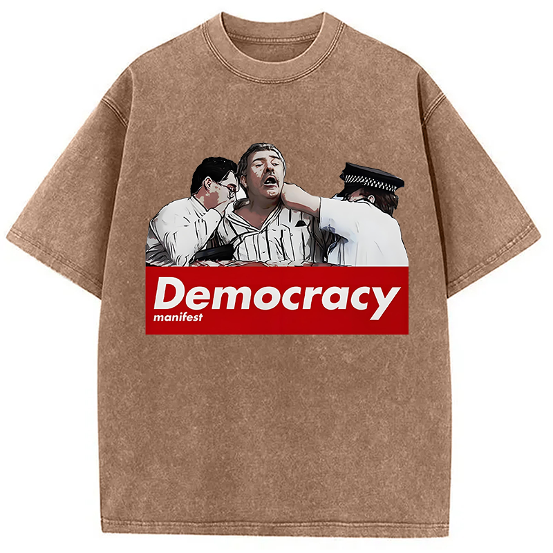 This Is Democracy Manifest Washed T-Shirt