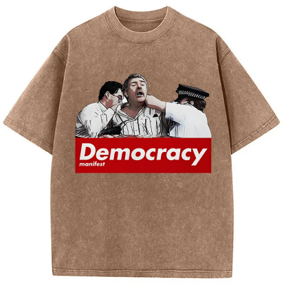 This Is Democracy Manifest Washed T-Shirt