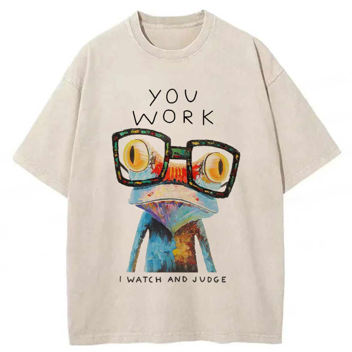 Tokyoviva Supervising Frogs Washed T-shirt