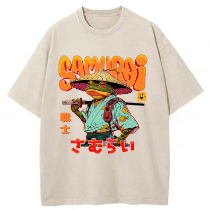 Tokyoviva Samurai Frog Washed T-shirt